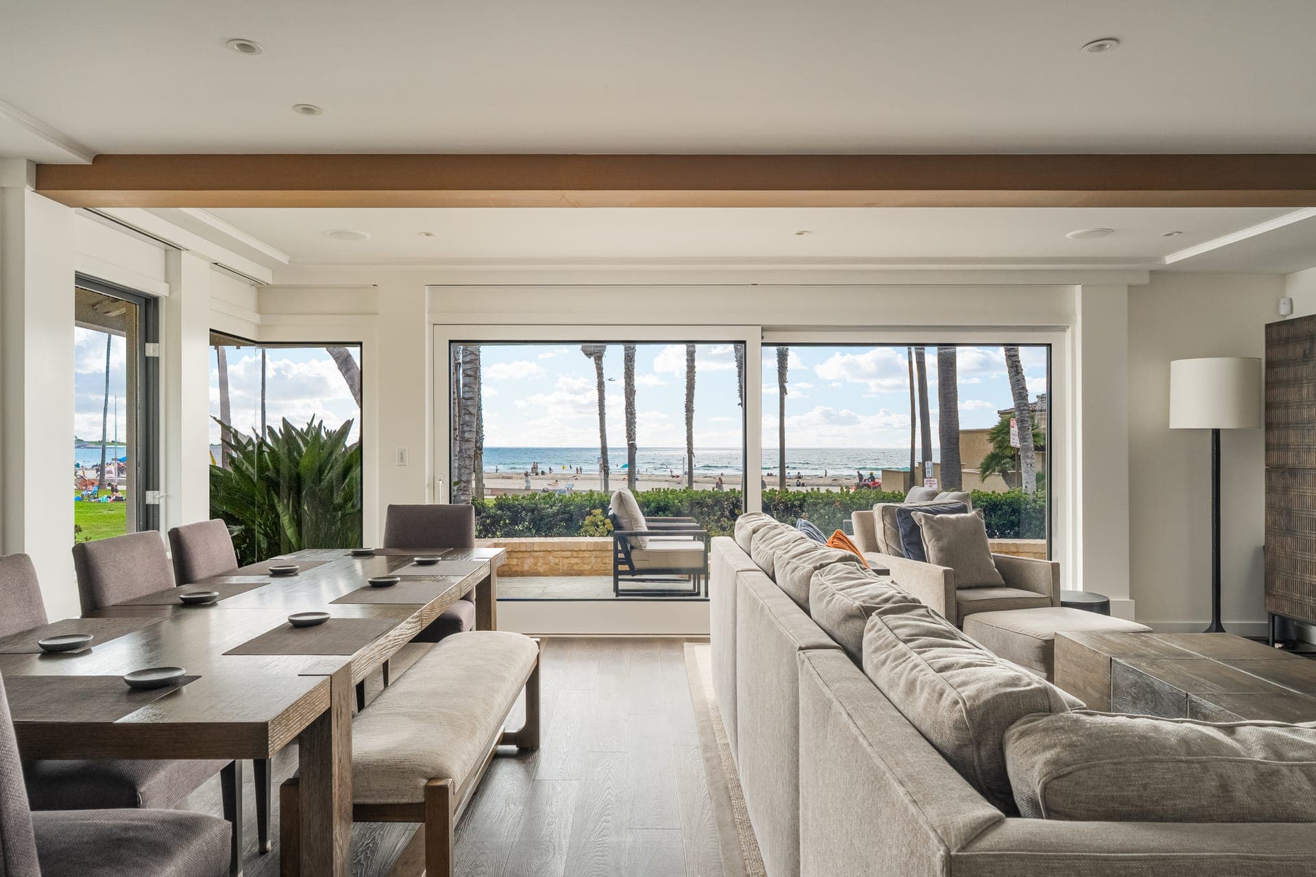 Dining room of the beachfront home